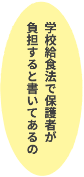 学校給食法で保護者が負担すると書いてあるの